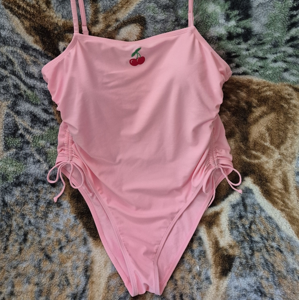 Pink cherry One Piece Swimsuit